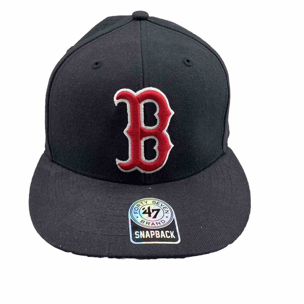 Boston Red Sox '47 Baseball Hat Cap Men's Black Strap Back Embroidered‎ Baseball